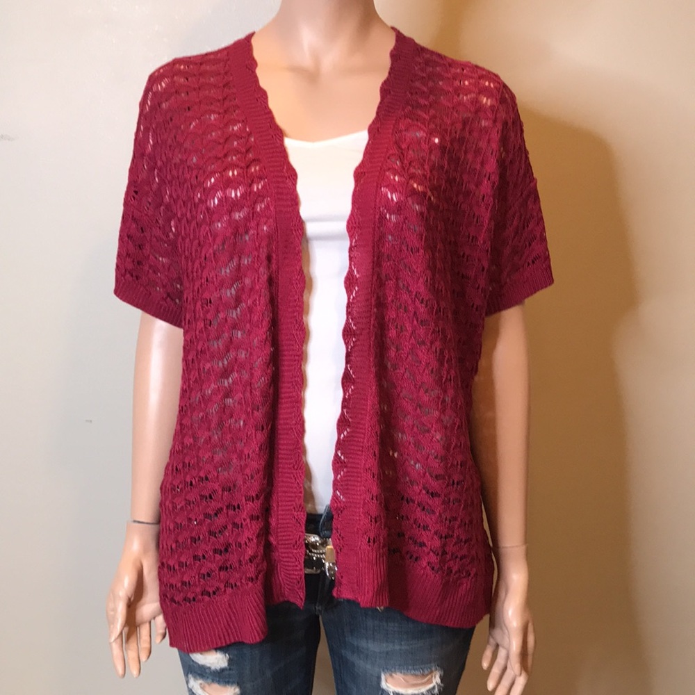 Lane Bryant Maroon Cardigan Sz 26/28